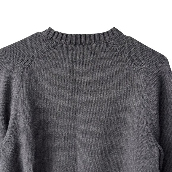 Vintage Lands End Mens Small Drifter Sweater Cotton Pullover 90s Charcoal Gray - Picture 7 of 14